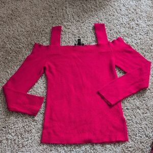 Express Off-the-Shoulder Fuchsia Sweater
